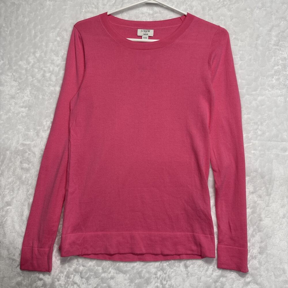 J.Crew Teddie Pullover Sweater Women’s XXS Pink Crewneck Cotton Preppy Outdoors